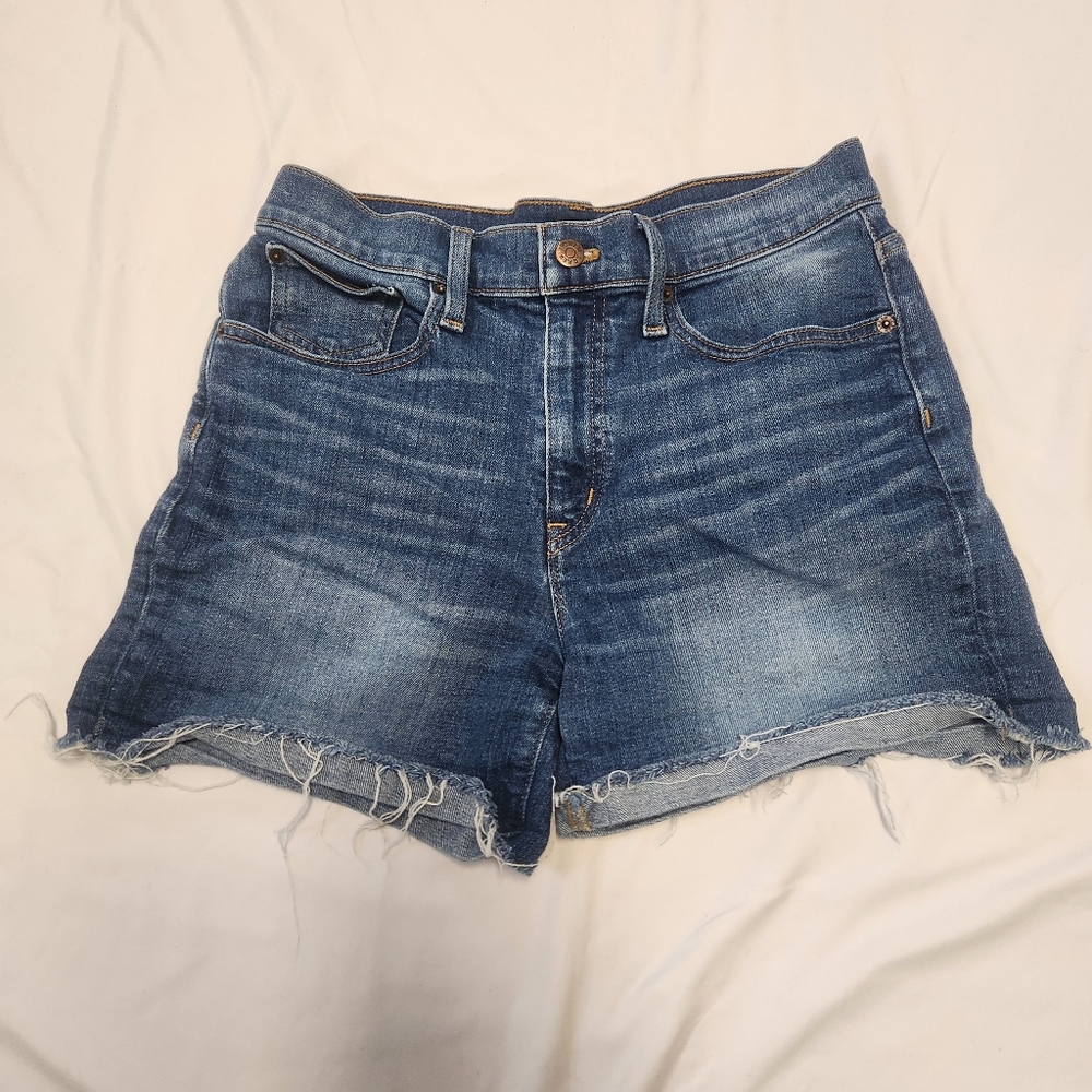 J. Crew Jean Shorts Womens 27 Blue Festival Casual Frayed Cut Off Beach Jorts